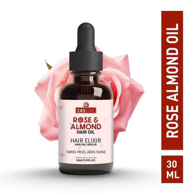 SparkPetal Rose and Almond Hair Oil - Luxurious Hair Elixir for Nourishment & Shine (30ml)