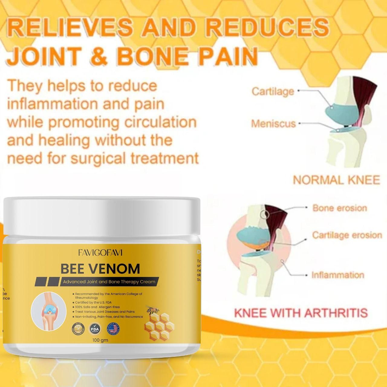 BEE VENOM Advanced Joint and Bone Therapy Cream 100g (Pack of 2)