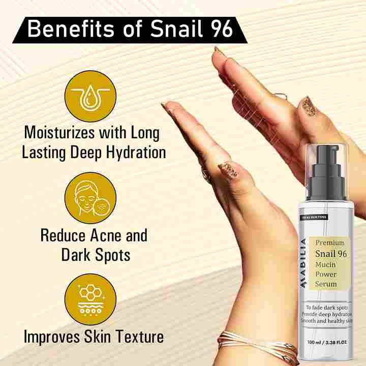 SparkPetal Snail Mucin 96% Power Repairing Essence - Hydrating Serum for Face with Snail Secretion Filtrate & Aloe Vera (100ml)