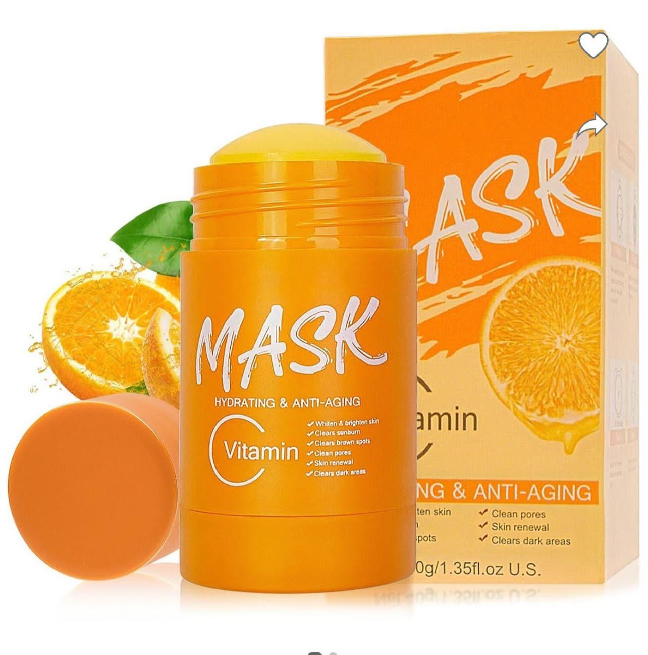 SparkPetal Purifying Orange Vitamin C Clay Face Mask Stick - Anti-Aging & Radiance Boost