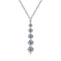 Moissanite Drop Pendant Necklace for Women, 0.92 CT 14K Gold Filled 5-Stone Round Pendant, Trendy Jewelry Gift for Wife Mother Birthday Anniversary Valentines Wedding