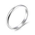 14K White Gold Plated Wedding Bands for Women, 3mm Comfort Fit Dome Polished Plain 925 Sterling Silver Ring, Anniversary Engagement Promise Gift for Her