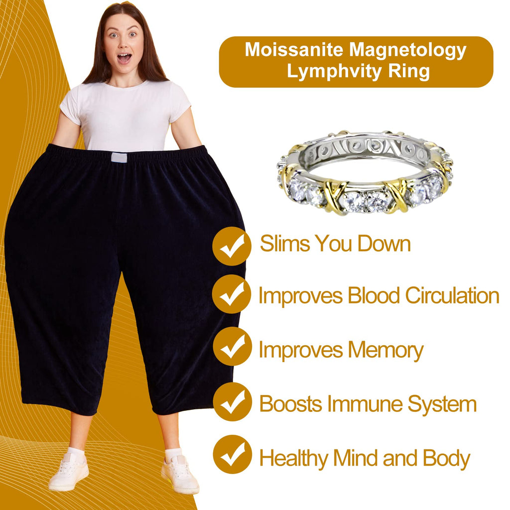 Moissanite Magnetology Lymphvity Ring, Magnetic Zircon Shaping Cross Full Moissanite Diamond Ring, Moissanite Rings for Women Weight Loss, Unclog Bloodstream and Lymph Nodes