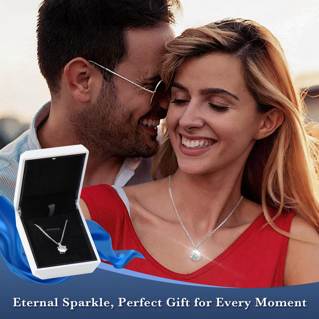 Moissanite Pendant Necklace for Women, 1-5CT 925 Sterling Silver D Color Necklace with Certificate of Authenticity